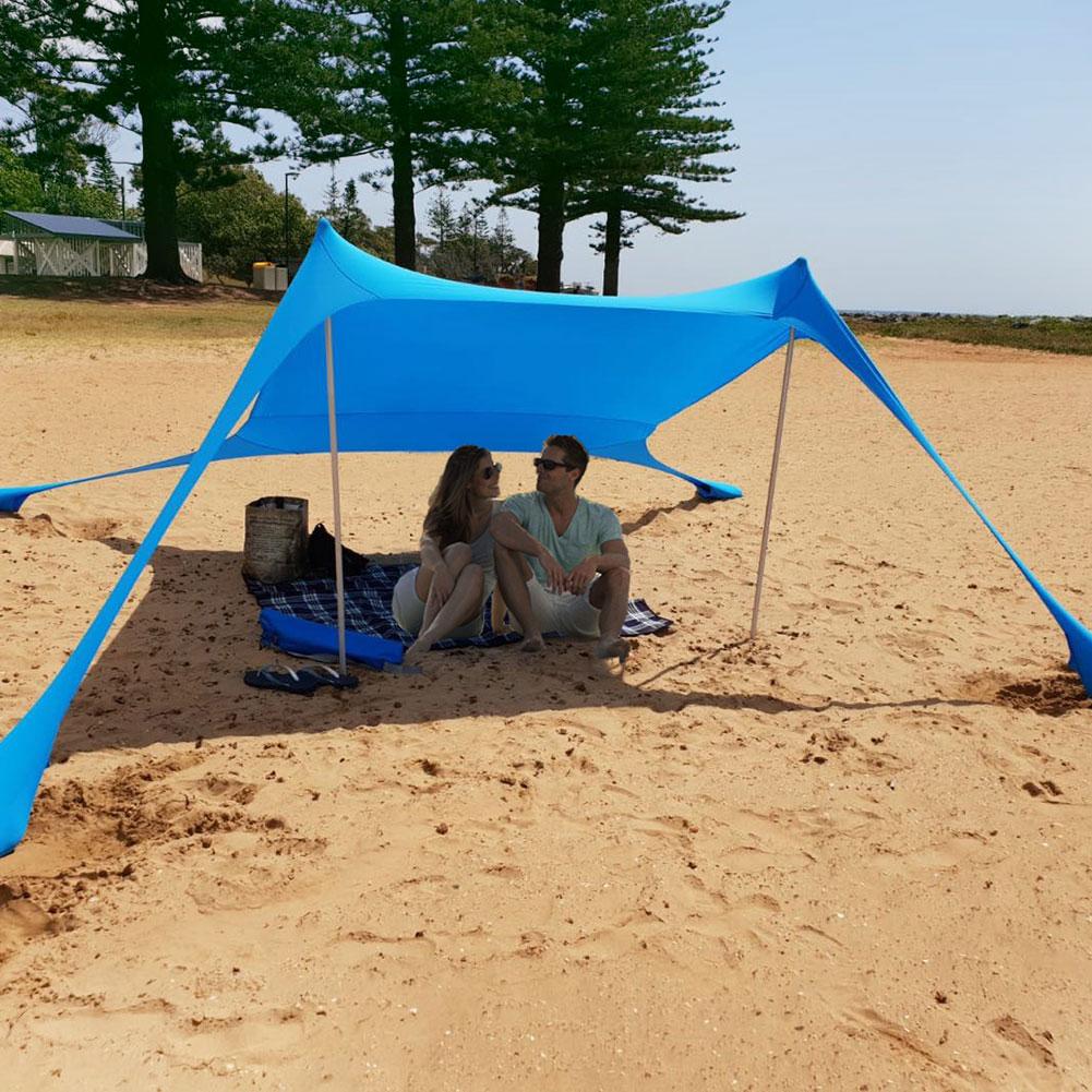Cheap Goat Tents Family Beach Sunshade Lightweight Sun Shade Tent With Sandbag Anchors 4 Free Pegs UPF50+ UV Large Portable Canopy Drop shipping Tents 